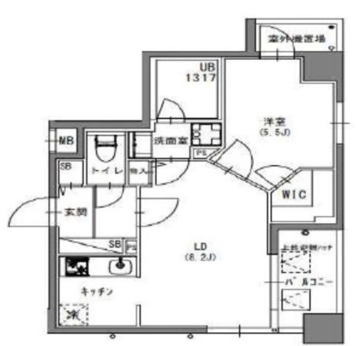 S-RESIDENCE押上Blossom (エスレジデンス押上ブロッサム) 701 間取り図