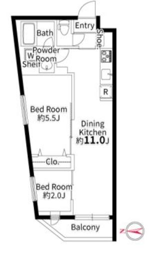 パルムクレスト武蔵小山 N402 間取り図