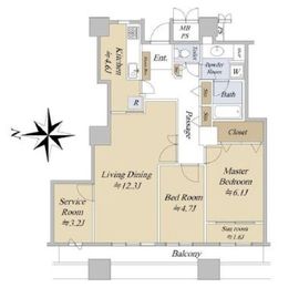 西戸山タワーホウムズ 15階 間取り図