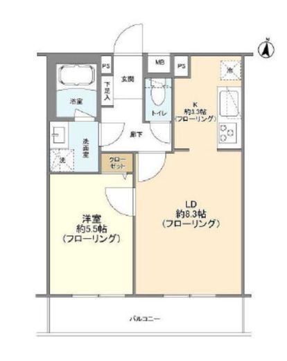 プレミアムキューブ中野新橋 4階 間取り図