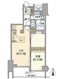 セントラルレジデンス西早稲田 13階 間取り図