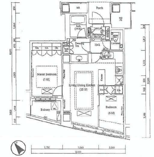 品川Vタワー タワー棟 13階 間取り図