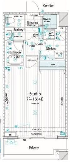 コンシェリア西新宿 15階 間取り図