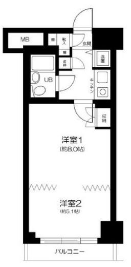 ディナ・スカーラ新宿 5階 間取り図