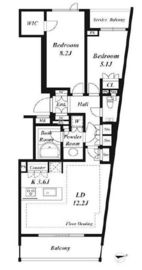 パークコート学芸大学デュアルプレイス 4階 間取り図