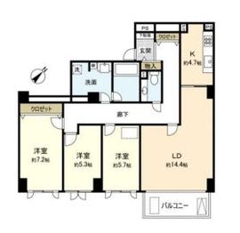 広尾ガーデンヒルズ 7階 間取り図