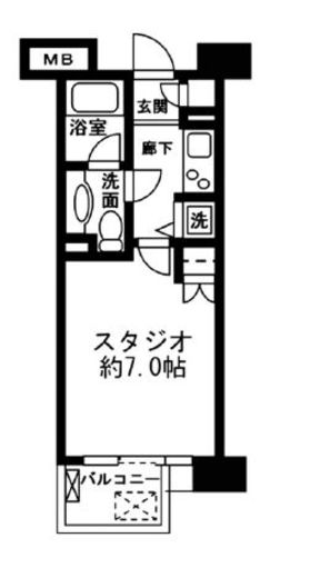 レジディア新宿イースト2 203 間取り図