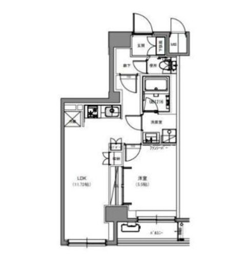 S-RESIDENCE両国緑 (エスレジデンス両国緑) 1002 間取り図