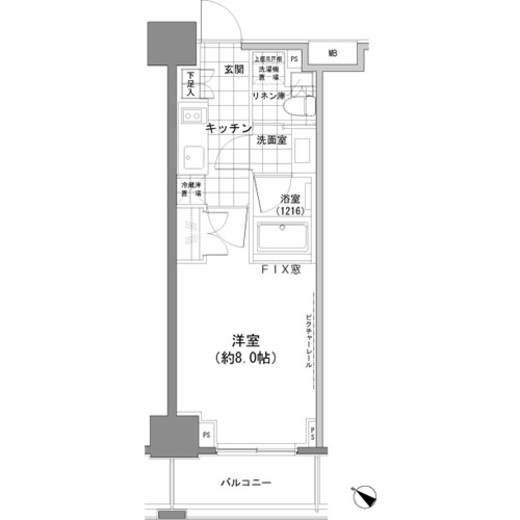 パークハビオ人形町 1203 間取り図