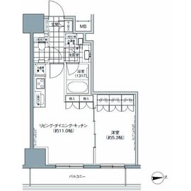パークハビオ上野3丁目 1202 間取り図
