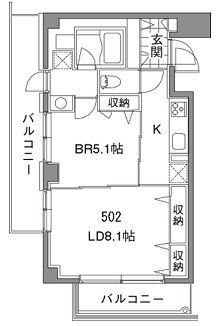 カスタリア中目黒 502 間取り図