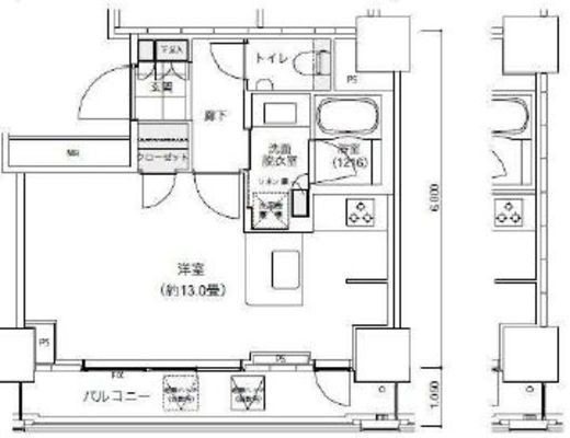 パークキューブ愛宕山タワー 1307 間取り図