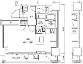 パークキューブ愛宕山タワー 1307 間取り図