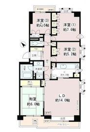 パーク・ハイム用賀南 6階 間取り図
