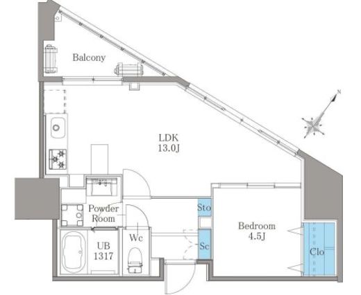 南麻布仙台坂レジデンス 406 間取り図