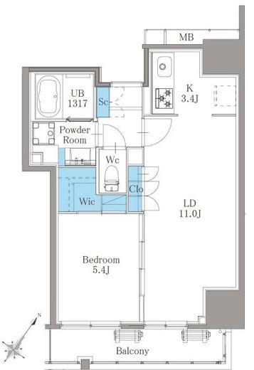 南麻布仙台坂レジデンス 701 間取り図