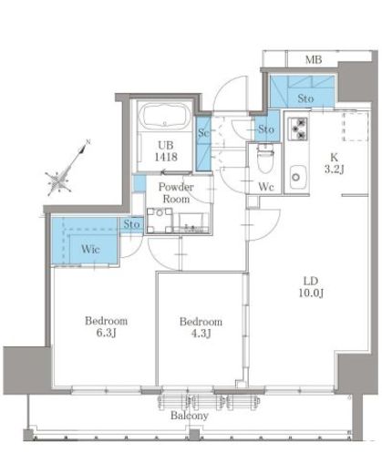 南麻布仙台坂レジデンス 1201 間取り図