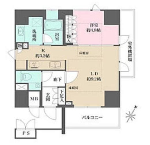 パークハウス二番町 3階 間取り図