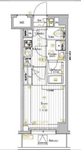 プレミアムキューブ大崎Deux 304 間取り図