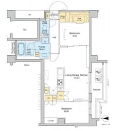 プラウドフラット品川大井町 214 間取り図