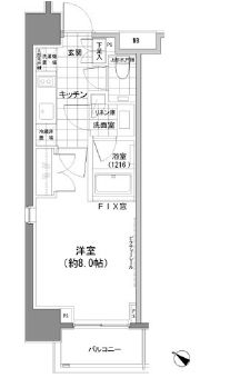 パークハビオ人形町 401 間取り図