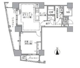 アクティ汐留 711 間取り図