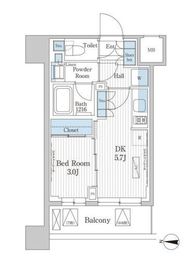 パークアクシス東陽町レジデンス 916 間取り図