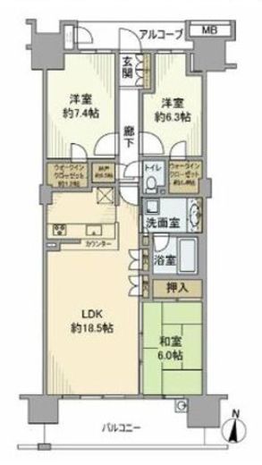 東京フロンティアシティアーバンフォート 6階 間取り図