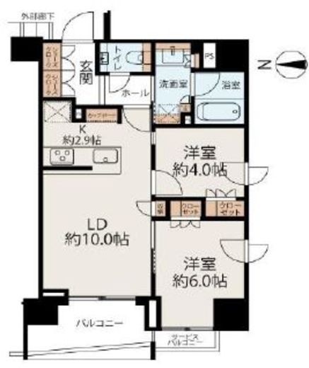 プラウド銀座一丁目 6階 間取り図