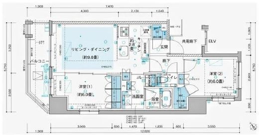 プライム虎ノ門 12階 間取り図
