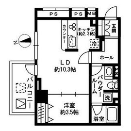 レジディア四谷三丁目 701 間取り図