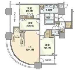 パークシティ武蔵小杉ザ・グランドウイングタワー 26階 間取り図