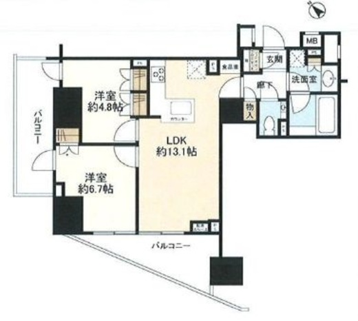 ザ・パークハウスアーバンス中目黒 5階 間取り図