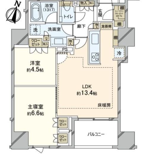 パークホームズ日本橋時の鐘通り 2階 間取り図