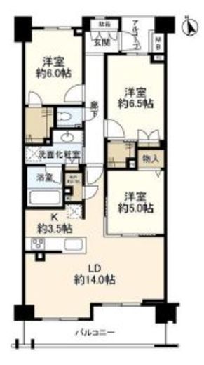 プラウド桜新町 5階 間取り図