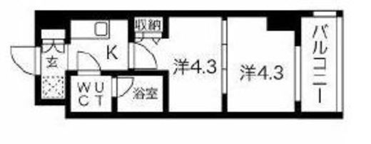 スパシエ蒲田グランドタワー 14階 間取り図