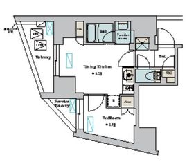nido蔵前Avenue 406 間取り図