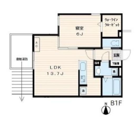 パークリュクス渋谷西原 地下1階 間取り図