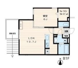 パークリュクス渋谷西原 地下1階 間取り図