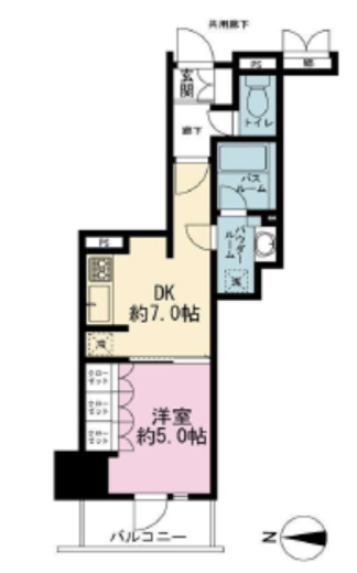 プレミスト蔵前 5階 間取り図