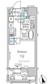 プライマル中央MINATO 1102 間取り図