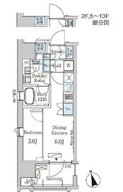 ライオンズフォーシア中央MINATO 501 間取り図