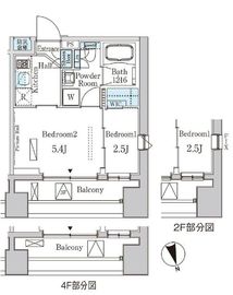 プライマル中央MINATO 405 間取り図