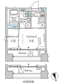 プライマル中央MINATO 407 間取り図