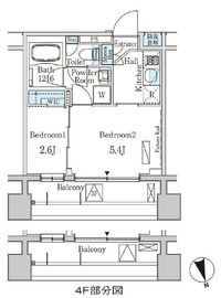 プライマル中央MINATO 406 間取り図