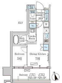 ライオンズフォーシア中央MINATO 403 間取り図