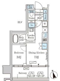 プライマル中央MINATO 503 間取り図