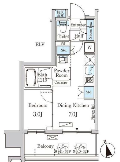 プライマル中央MINATO 1303 間取り図