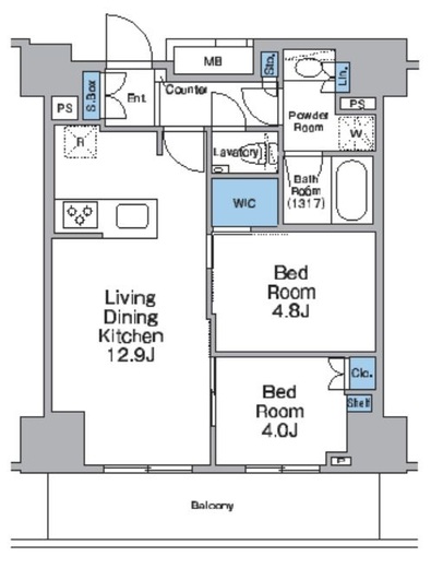 ルフォンプログレ渋谷ヒルトップ 1605 間取り図