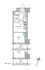 ルフォンプログレ渋谷ヒルトップ 1210 間取り図